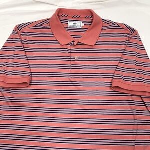 Men Southern Tide Pink Blue White Striped Polo Size Large